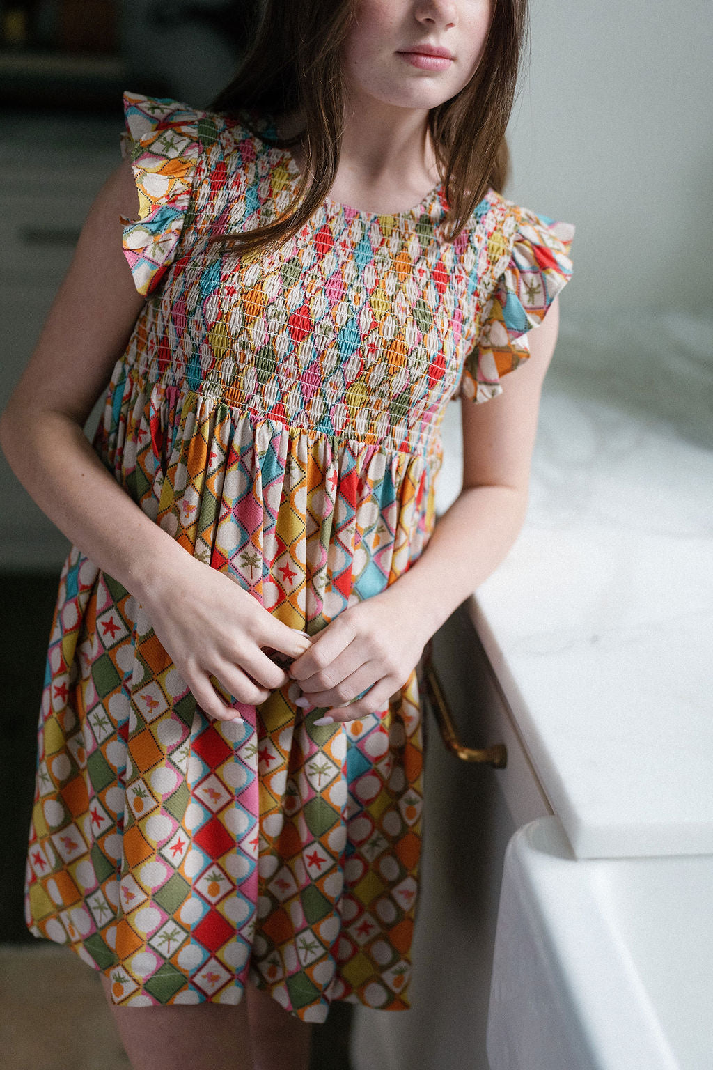 Olive Smocked Dress