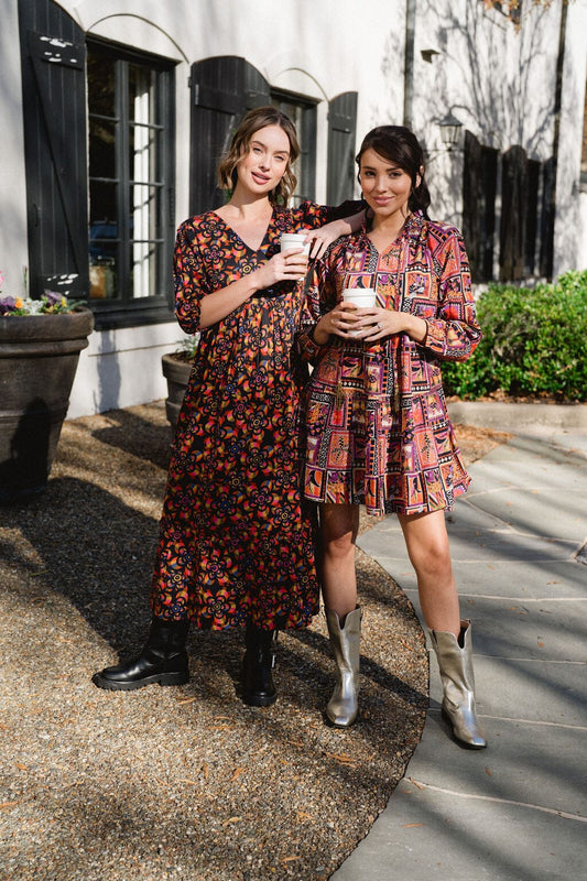 Ollie Mini Dress - Stamp - final sale