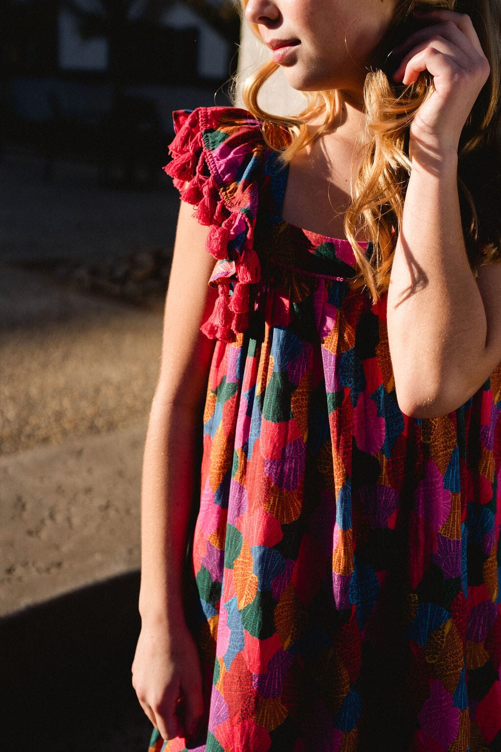 Girls Julie Tassel Sleeve Dress - final sale