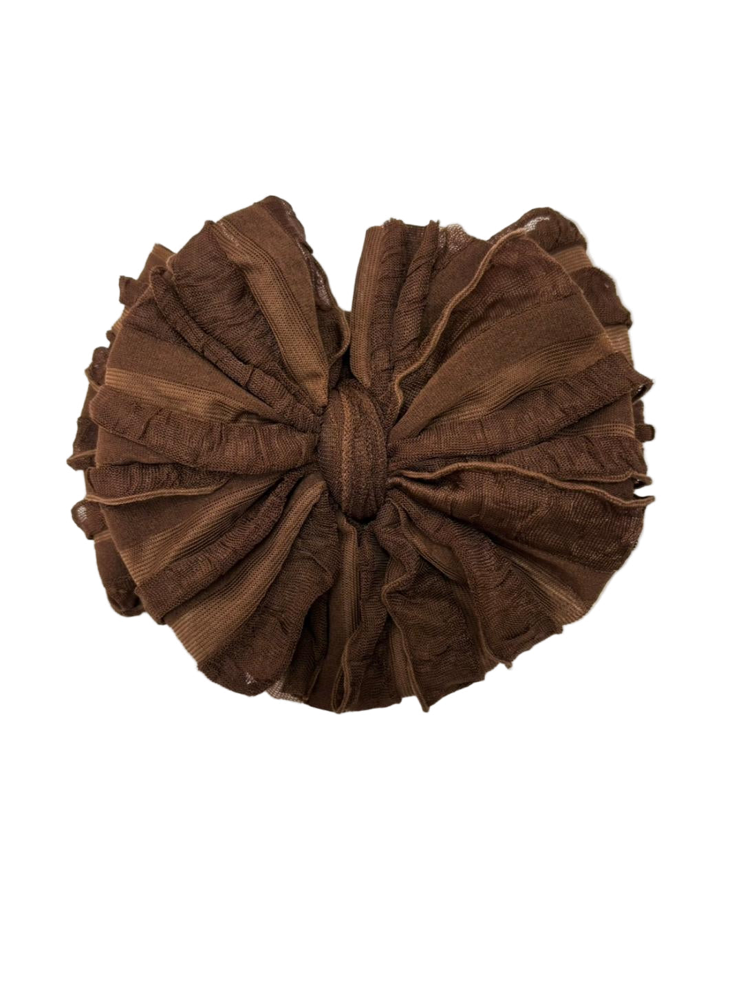 Ruffled Headband- Brown