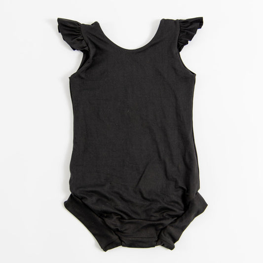 Black 3 strap flutter leotard