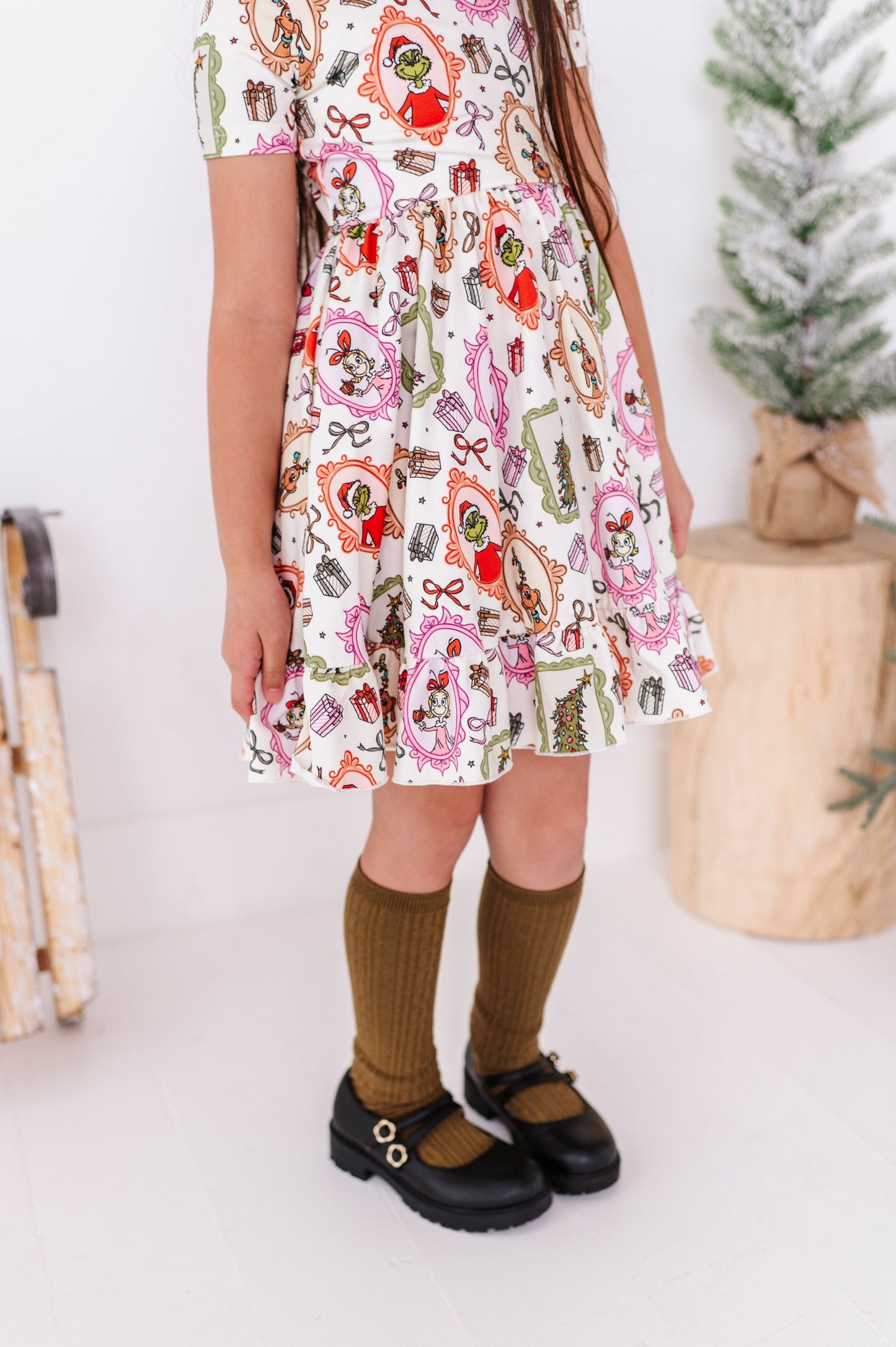 Framed Grinch | Collard Twirl Dress