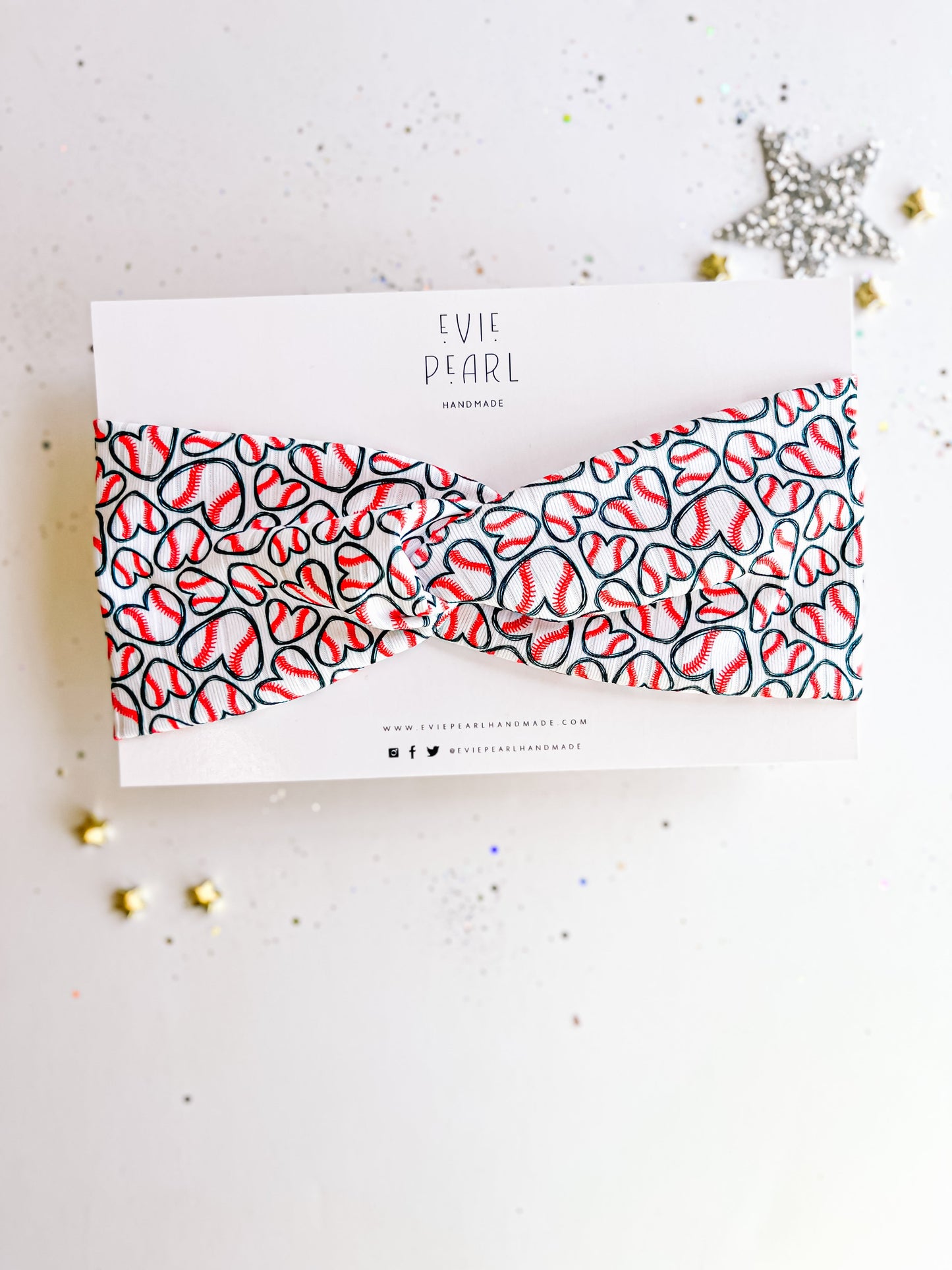 Baseball Heart Twisted Turban