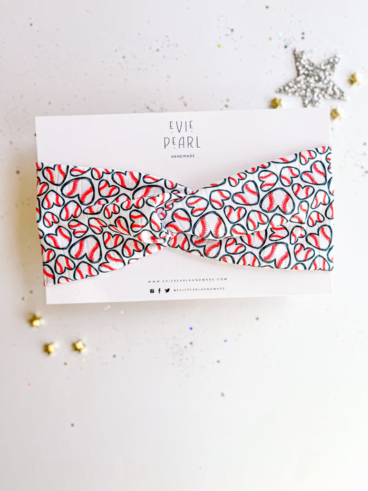 Baseball Heart Twisted Turban