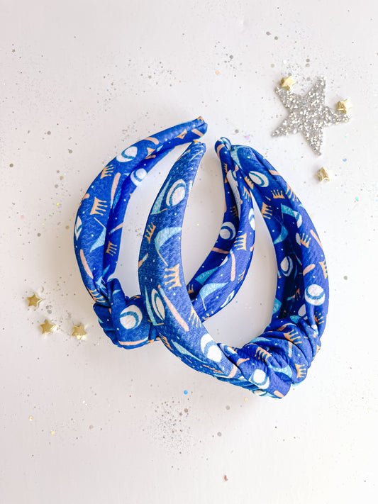 Blue Kansas City Baseball Knotted Headband