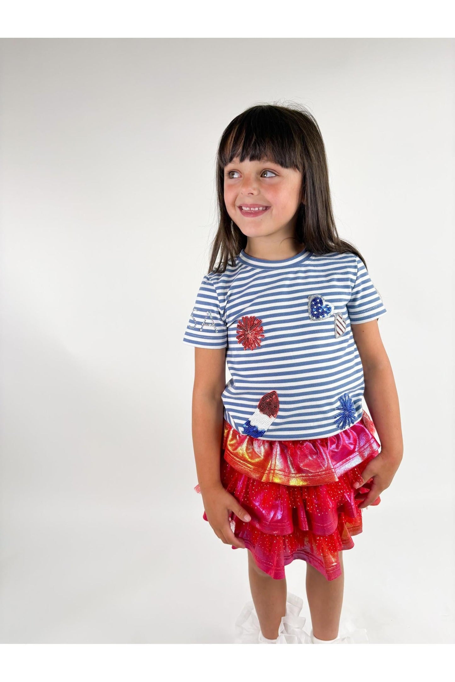 Stripe Patchwork Terry Top