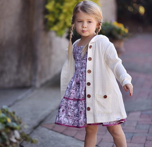 Kid & Adult Hooded Cardigans (Pink, cream or Carmel)