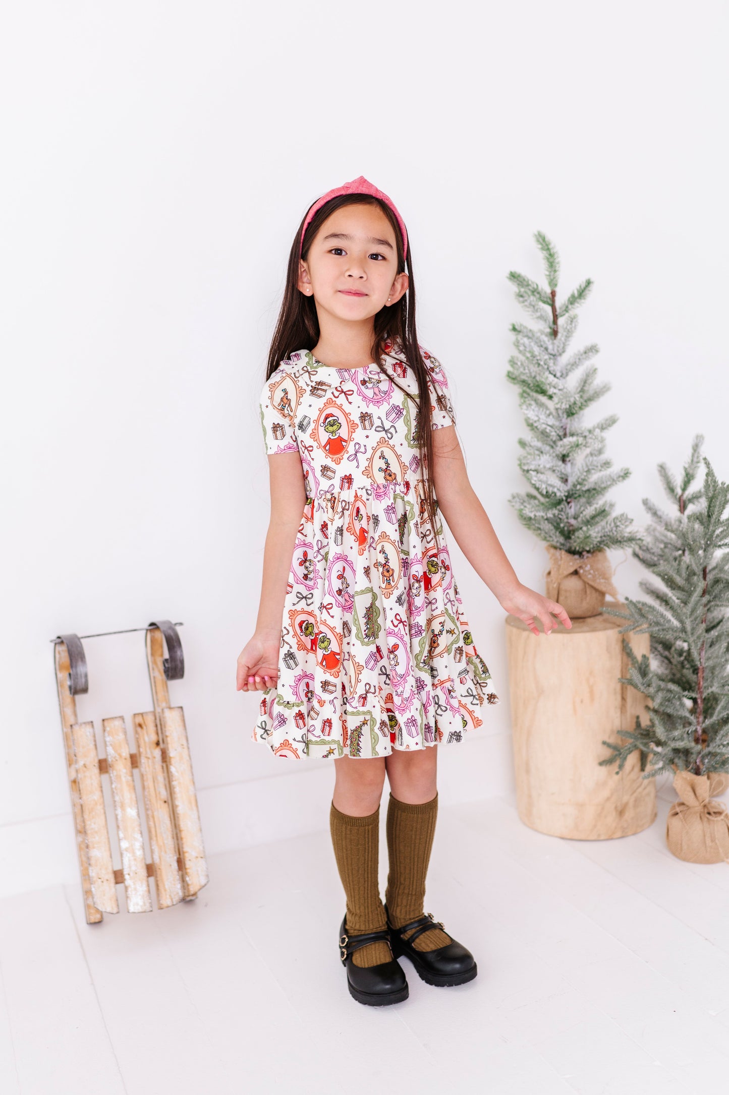 Framed Grinch | Collard Twirl Dress