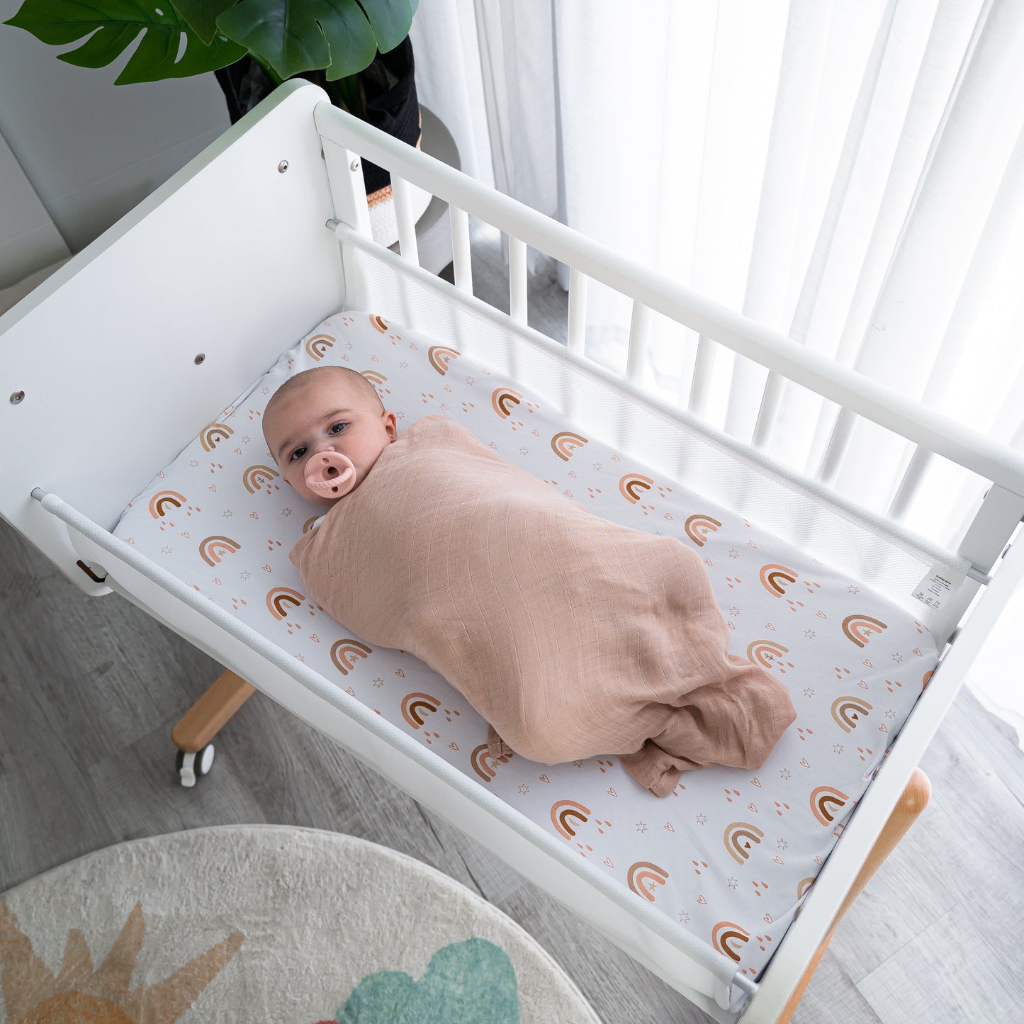 Muslin Swaddle Blankets in Pacific, Cedar, Sage, Blush, 4 Pack