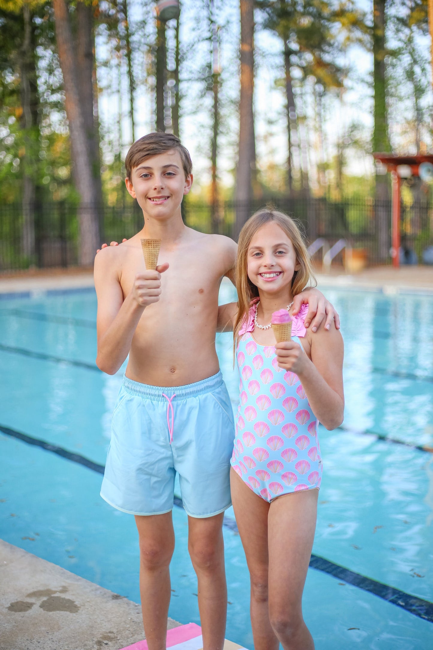 Serene Seashell Ruffle Strap One Piece