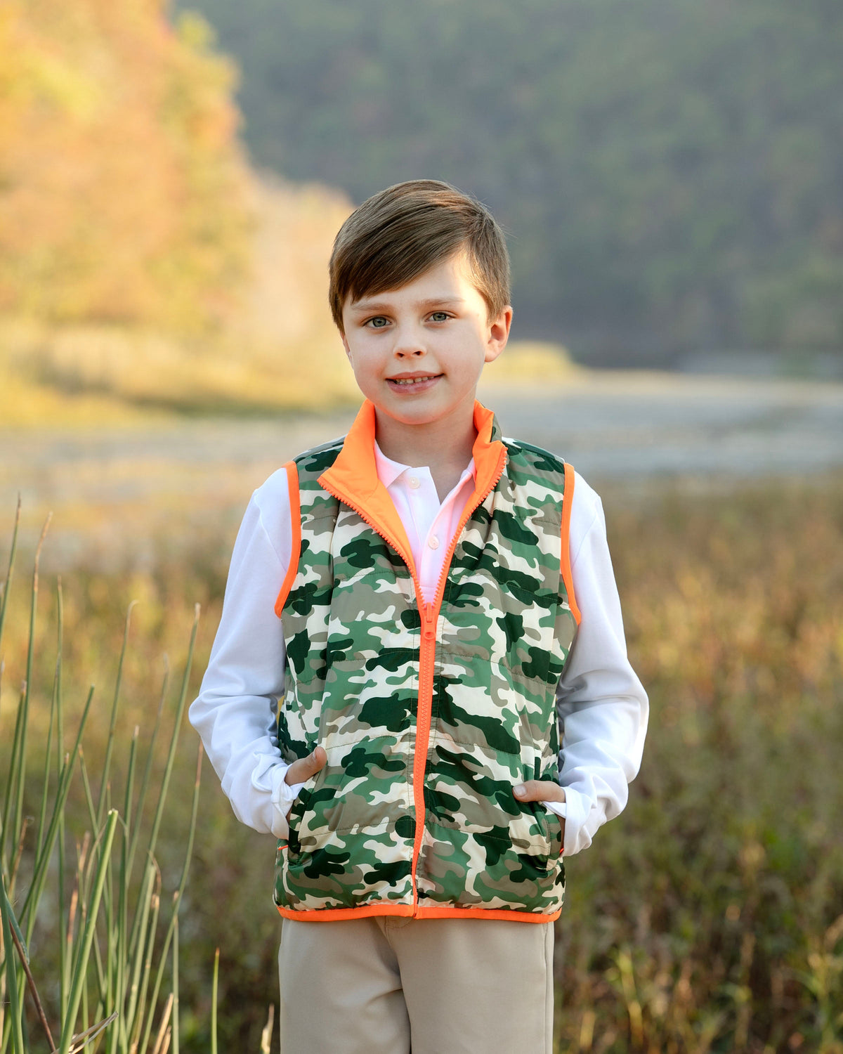 Delta Valley Vest - REVERSIBLE Hunter Orange / Woodland Camo