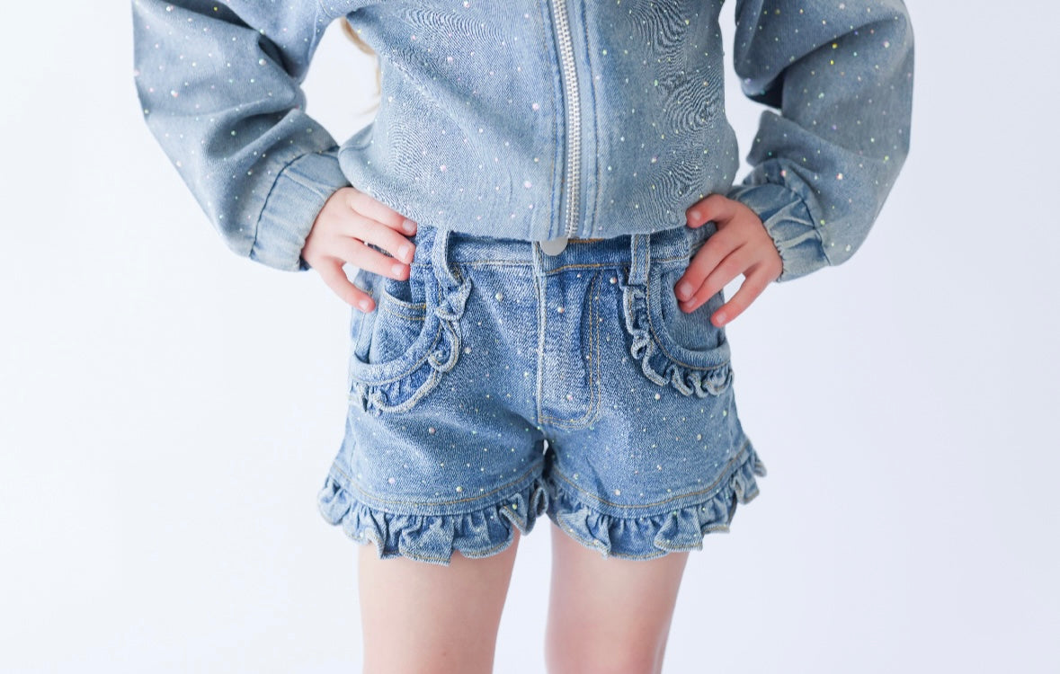 Denim Embellished Shorts