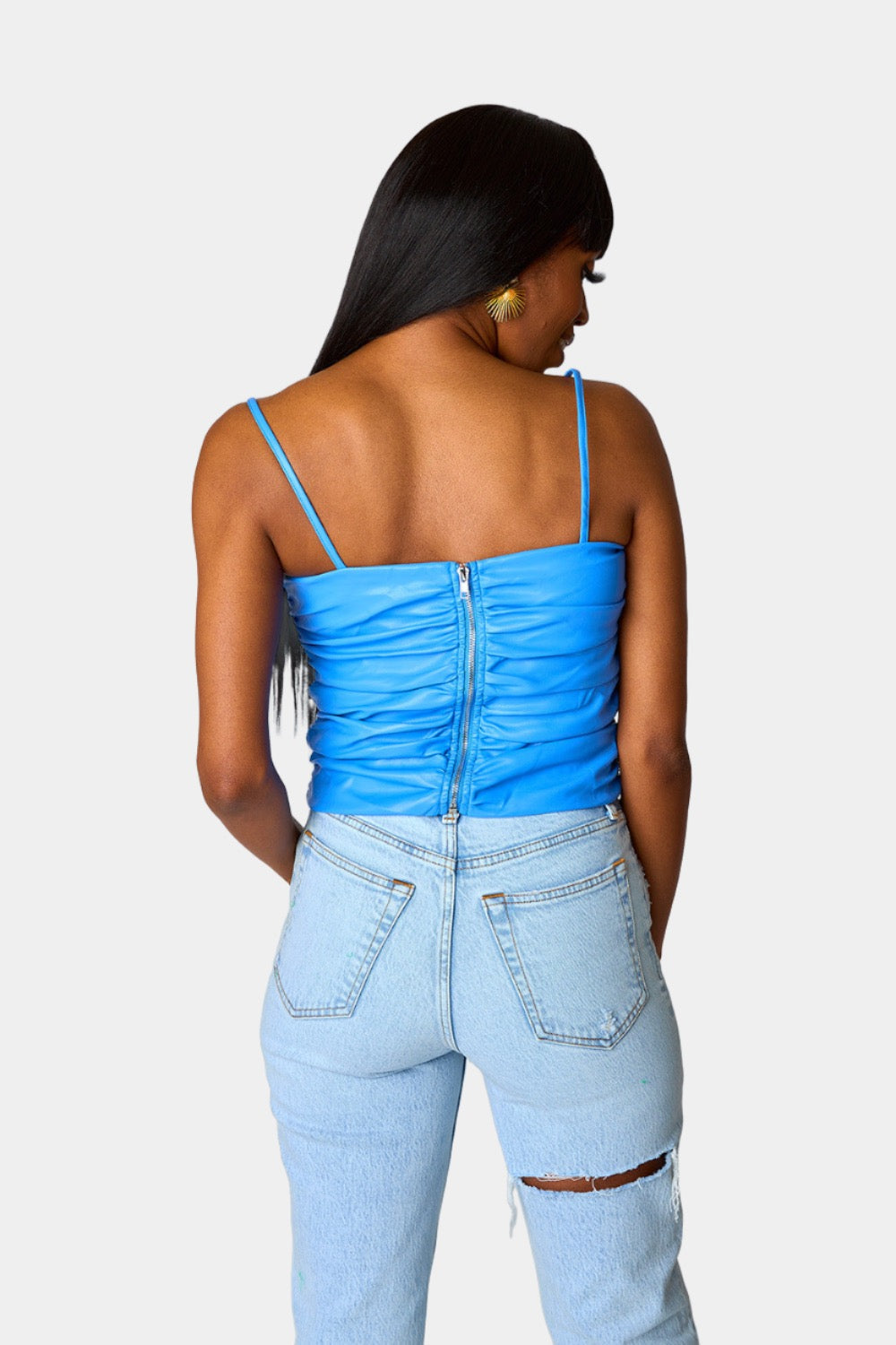Jolee Vegan Leather Tank Top - Regatta