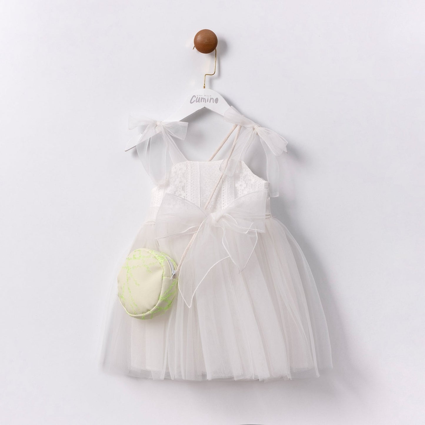 Ivory Tulle Dress & Mini Bag