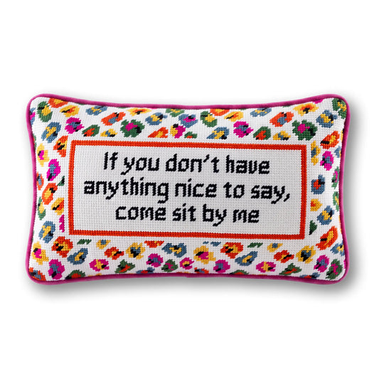Come Sit By Me Needlepoint Pillow