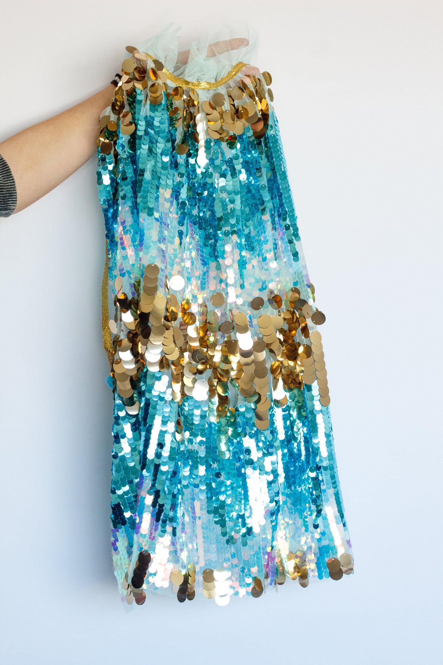 Blue Sequin Cape