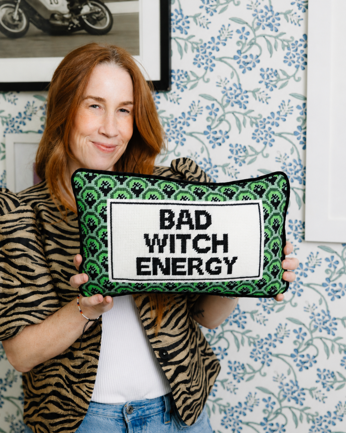 Bad Witch Energy Needlepoint Pillow