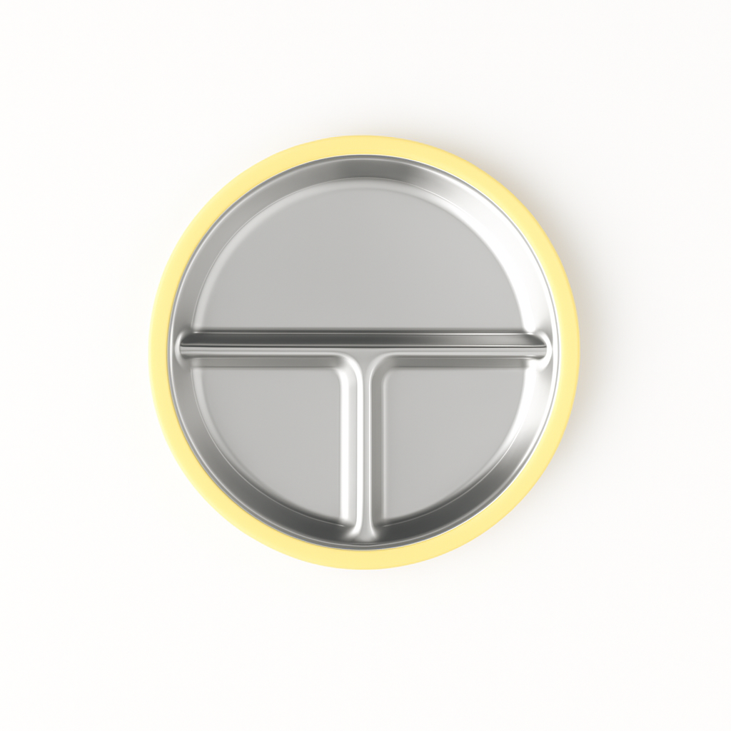Stainless Steel Suction Plate Set of 2 (Butter Yellow & Baby Blue)