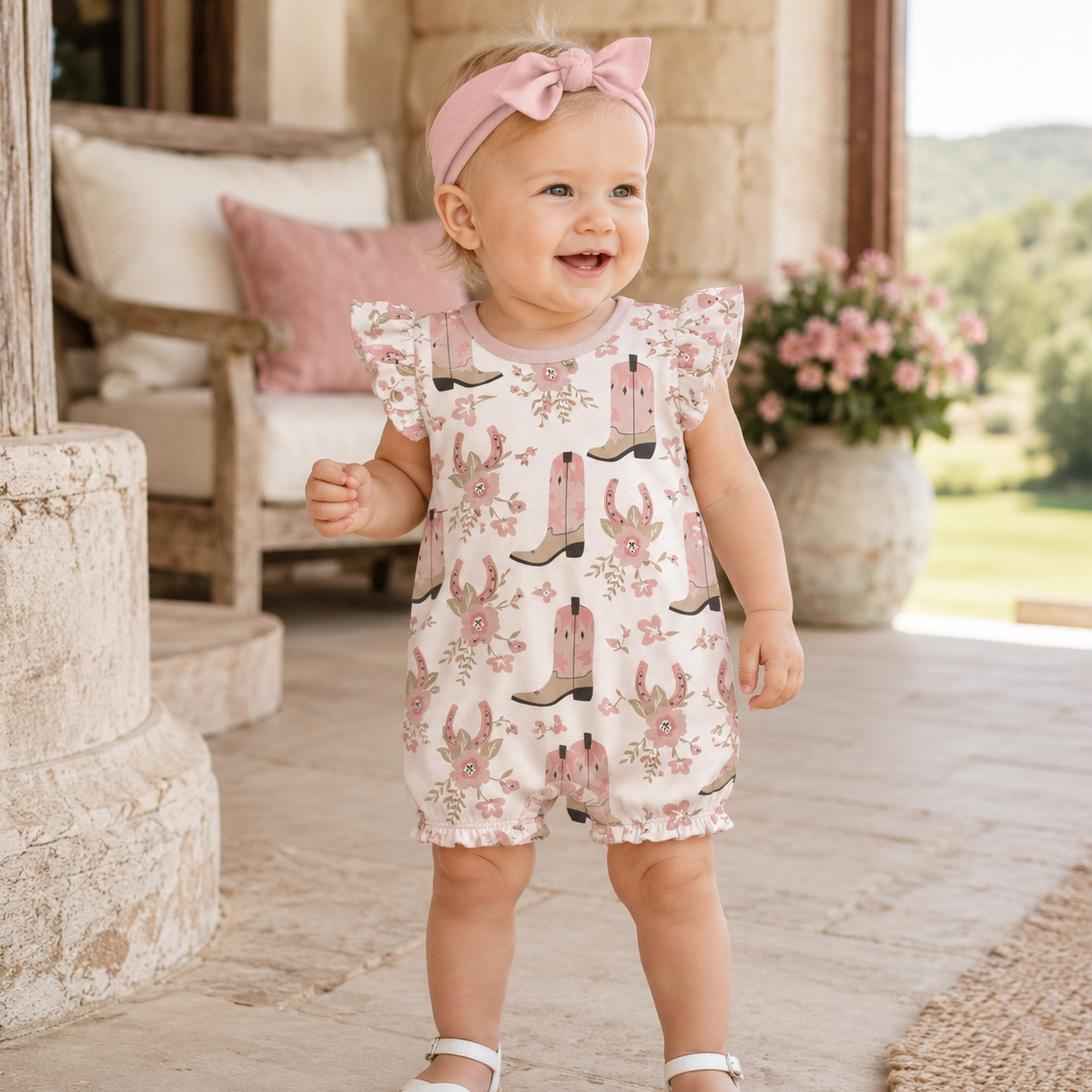 Pink Cowgirl Baby Bubble Romper – Cotton Western