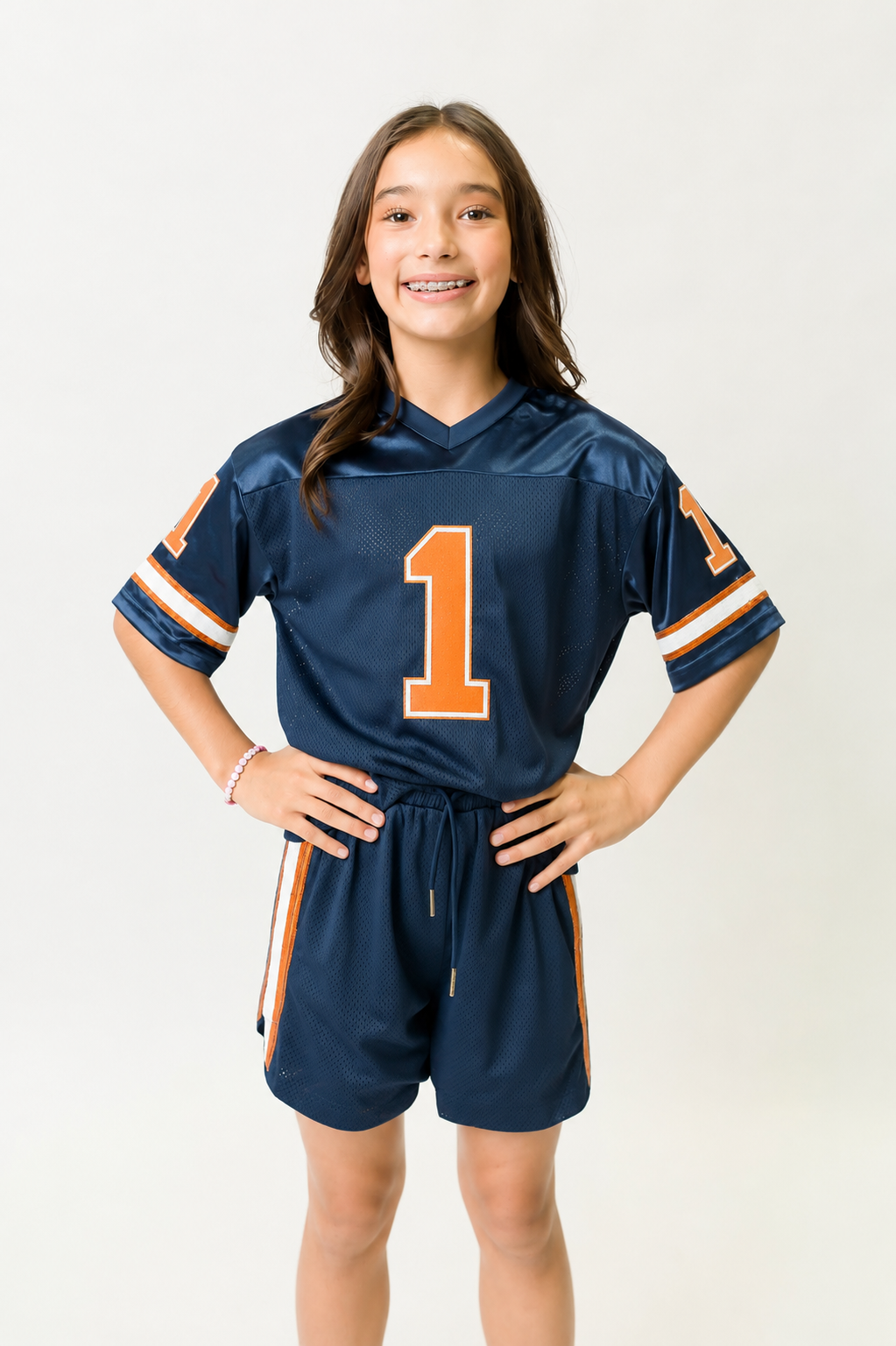 Kids' Navy & Orange Football Jersey