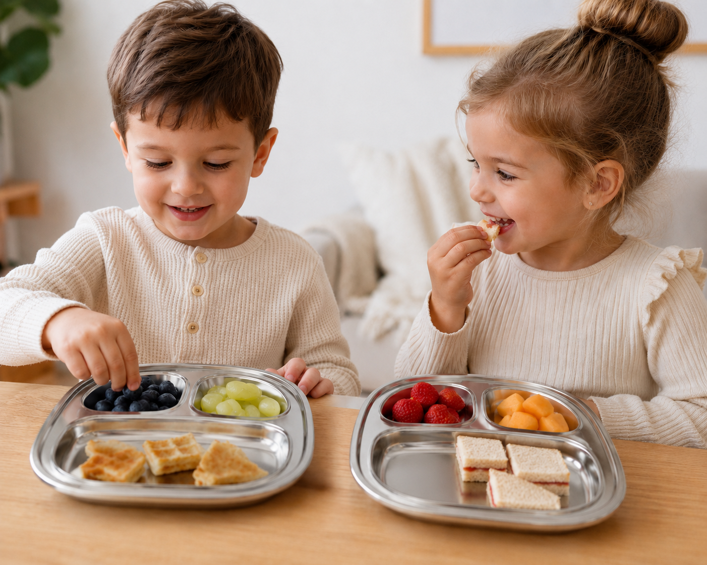 Unicorn Stainless Steel Divided Plate Set (Two)