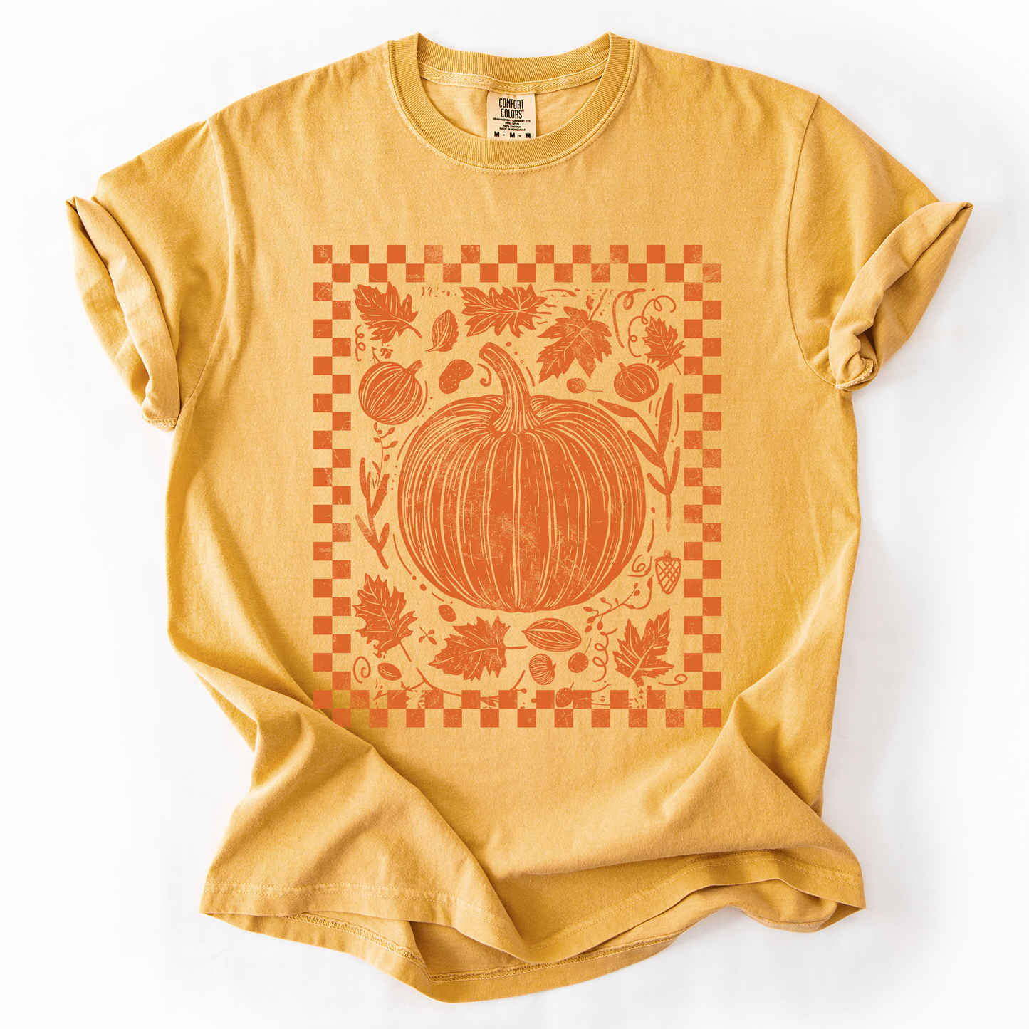 Checkered Pumpkin, Minimalist, Autumn, Fall, Comfort Colors T-Shirt
