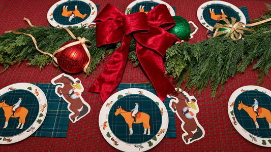 Equestrian Horse Riding Paper Dinner Plates (9 Inch) | Hunter Jumper Party Theme | Eco-Friendly, Recyclable Horse Party Plates for Kids & Adults