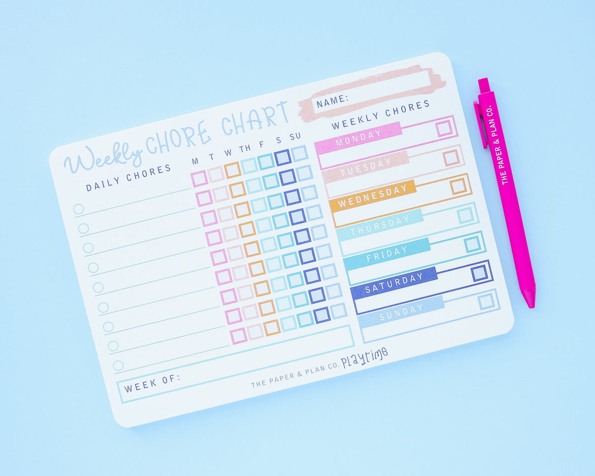 Weekly Chore Chart Playtime Pad®