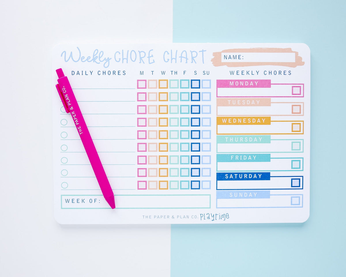 Weekly Chore Chart Playtime Pad®