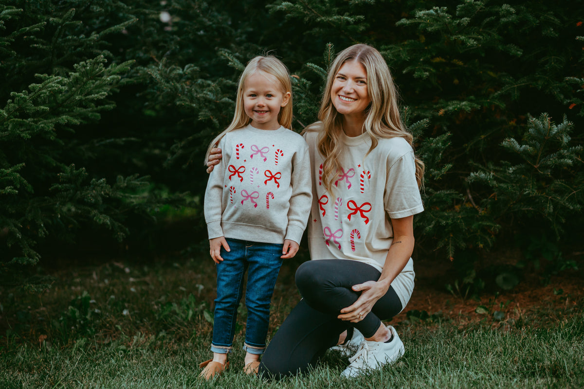 Candy Cane Bows Toddler Crewneck Sweatshirt