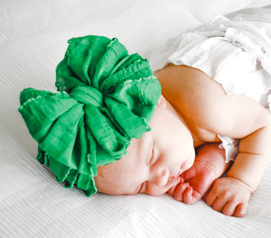 Ruffled Headband- Green
