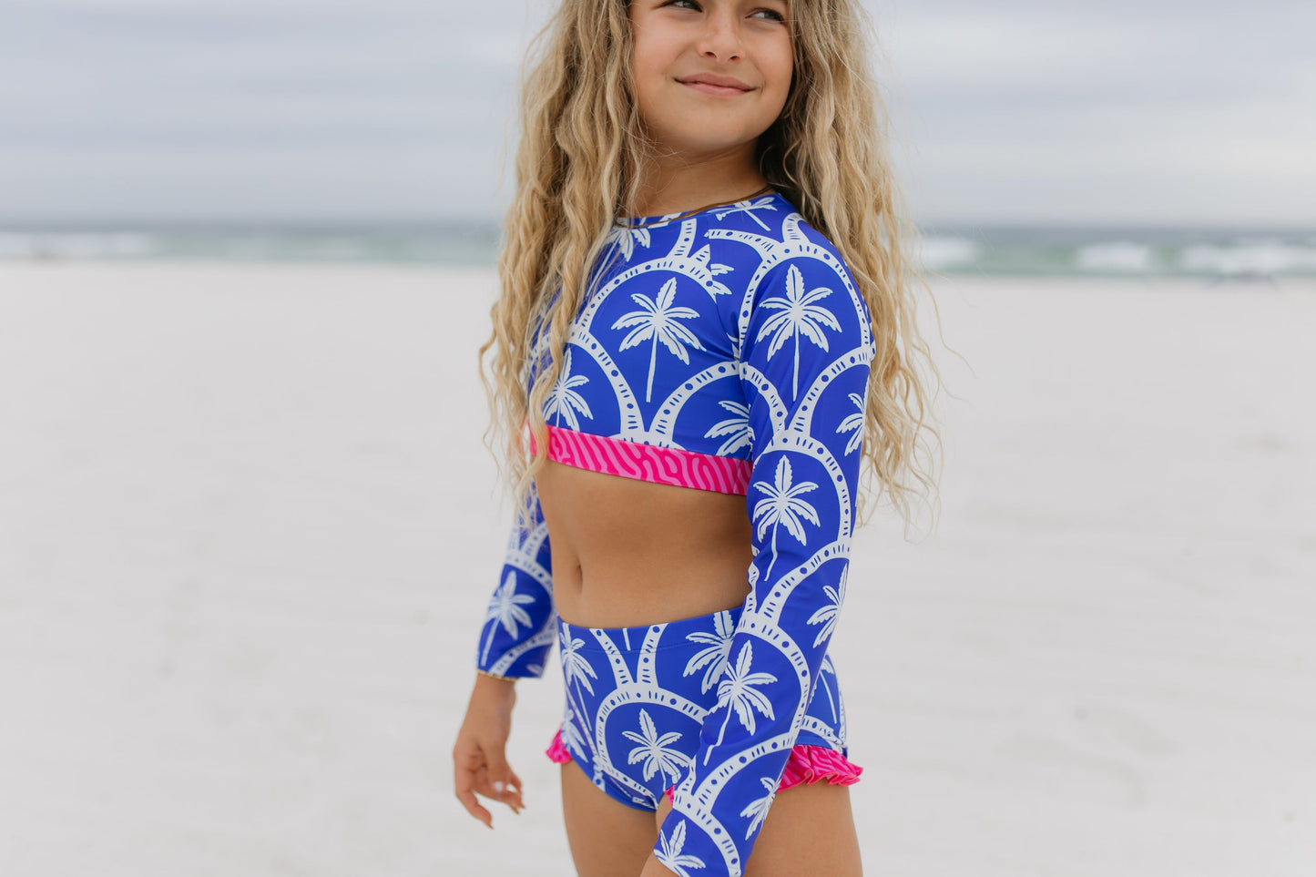 Cleo Blue Palm Swimsuit