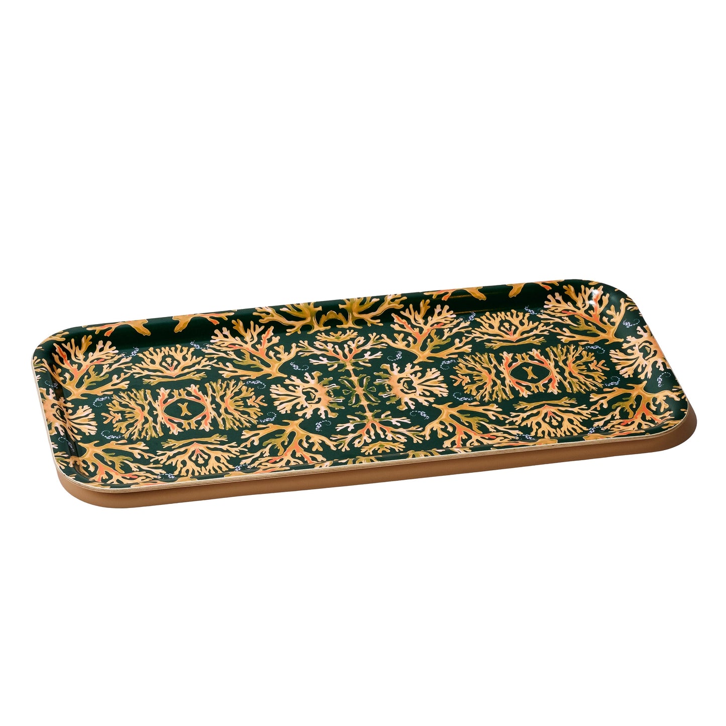 Coral Seahorses Narrow Birchwood Small Decorative Tray