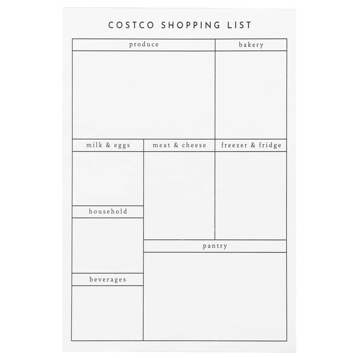 Costco Shopping List Notepad