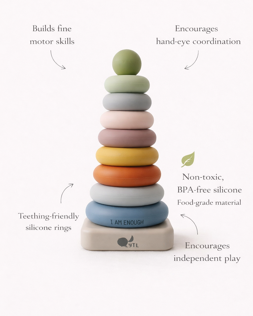 Ring Stacking Toy + Silicone + Sensory Play + Sorting & Montessori | LYTL®️