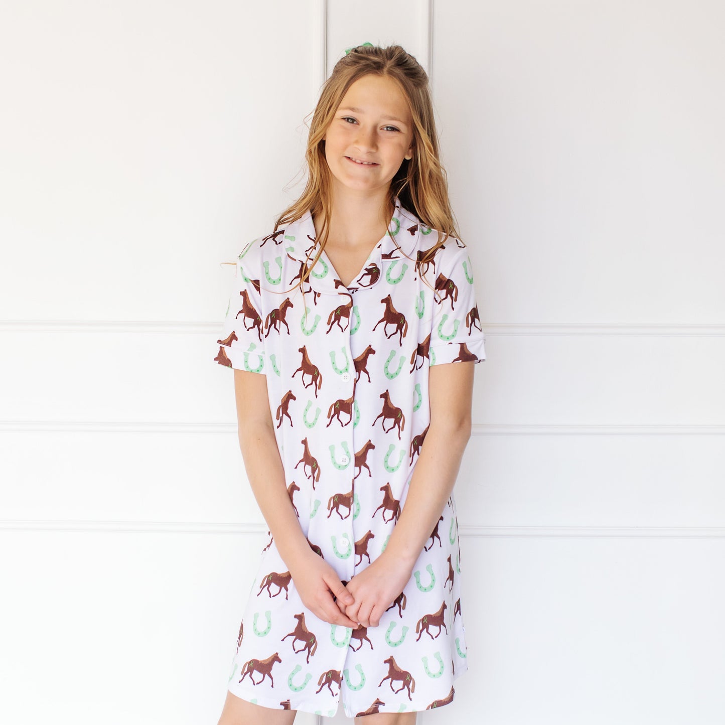 LUCKY Horse Button down Gown