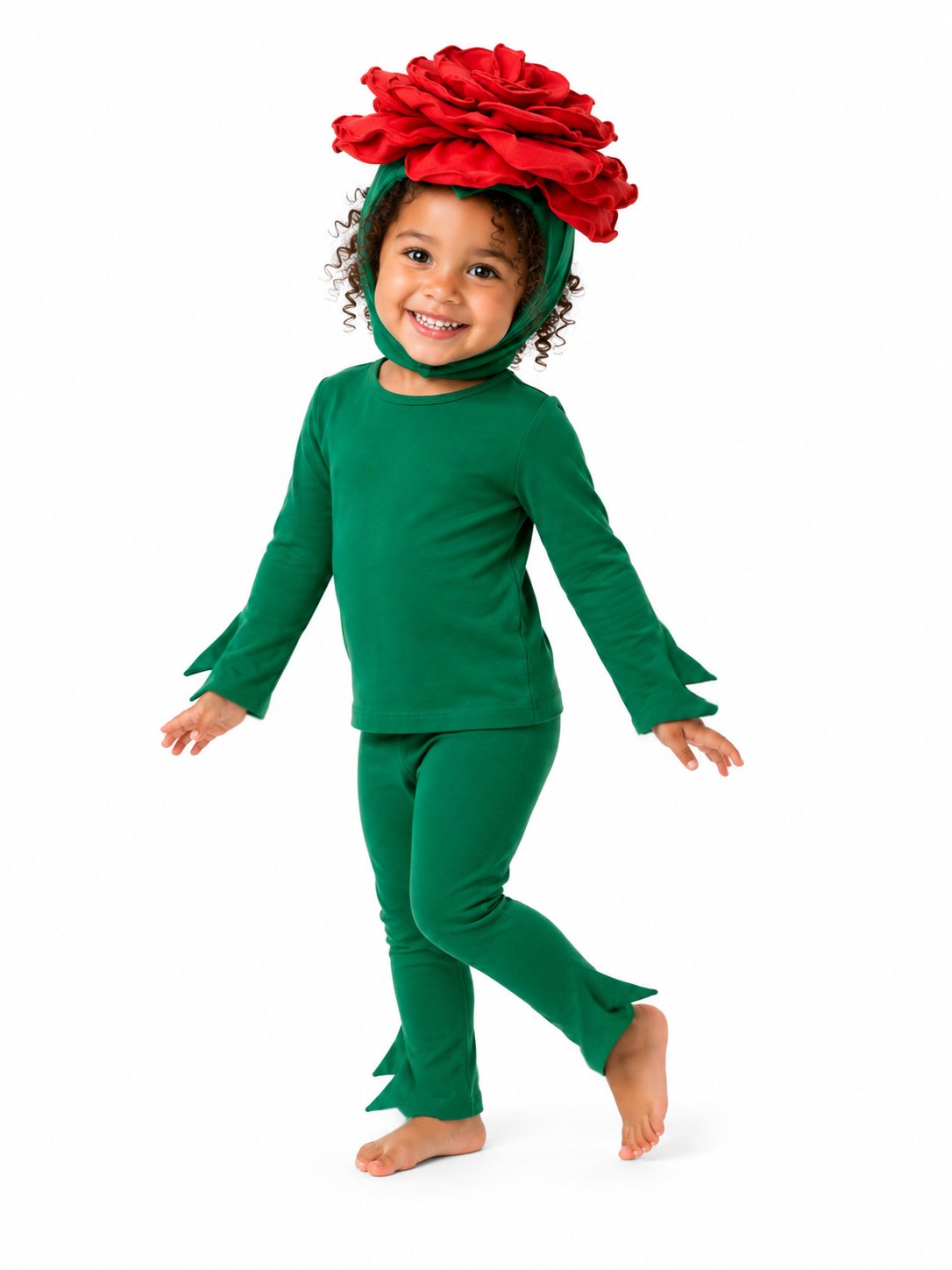 Red Rose Costume with Green Stem Pajamas