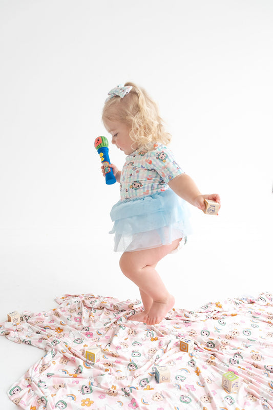 CoComelon x Dream Big Little Co SPRINGTIME MELON DREAM TUTU SHORT SLEEVE BODYSUIT DRESS