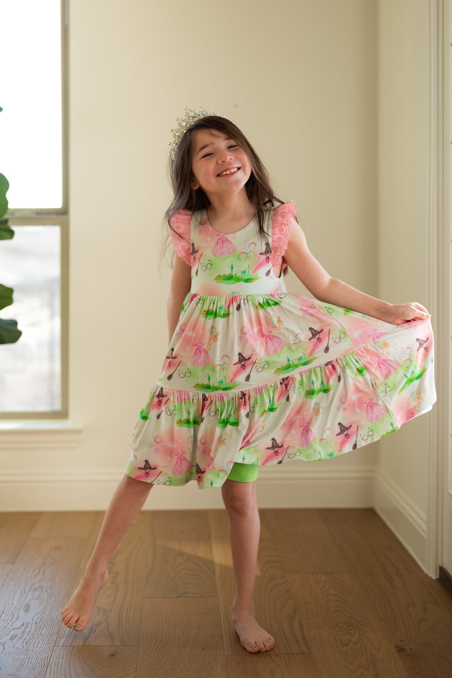 Popular Ruffle Lace Sleeve Tiered Twirl