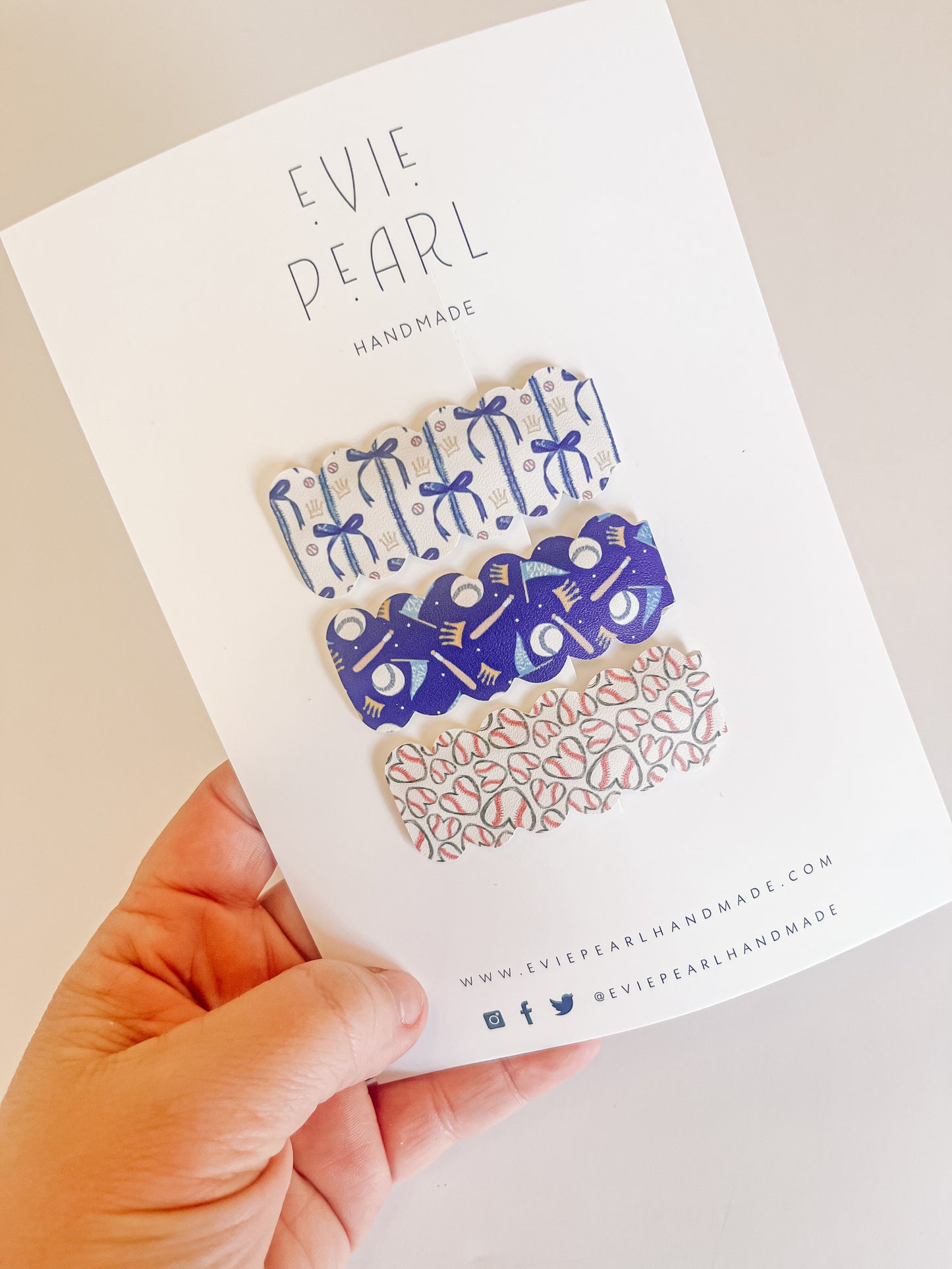 Blue Kansas City Baseball Snap Clip Set