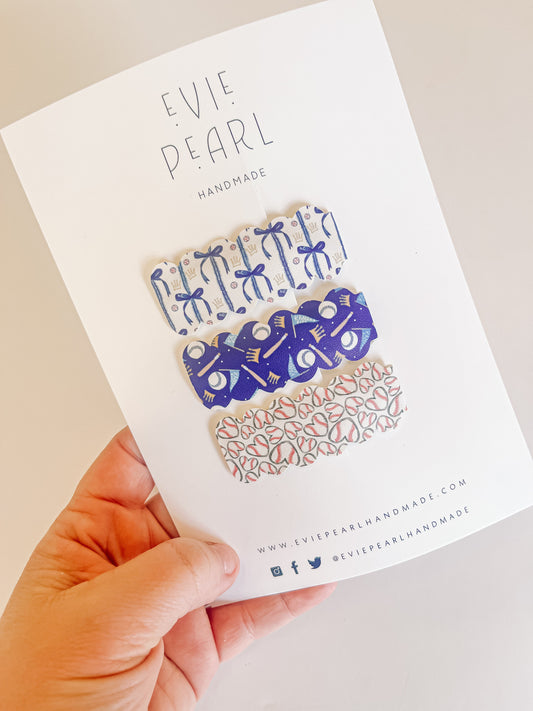 Blue Kansas City Baseball Snap Clip Set