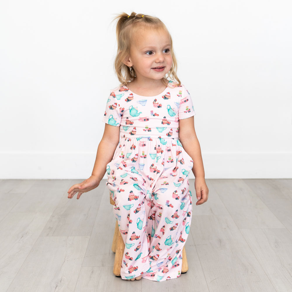 Lillian's Garden Tea Party Bamboo Leggy Romper
