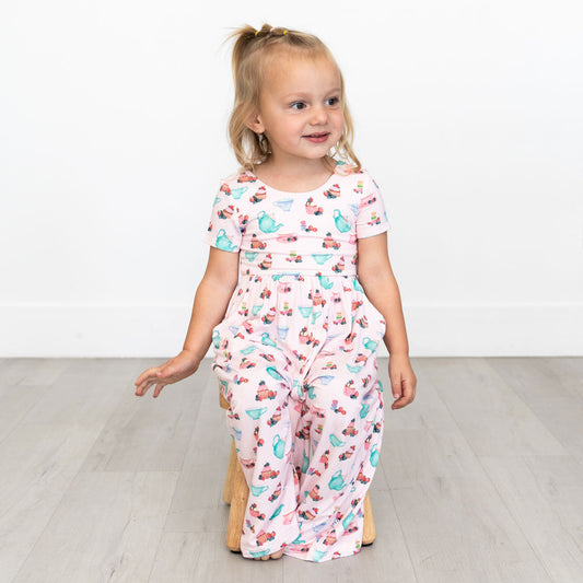 Lillian's Garden Tea Party Bamboo Leggy Romper