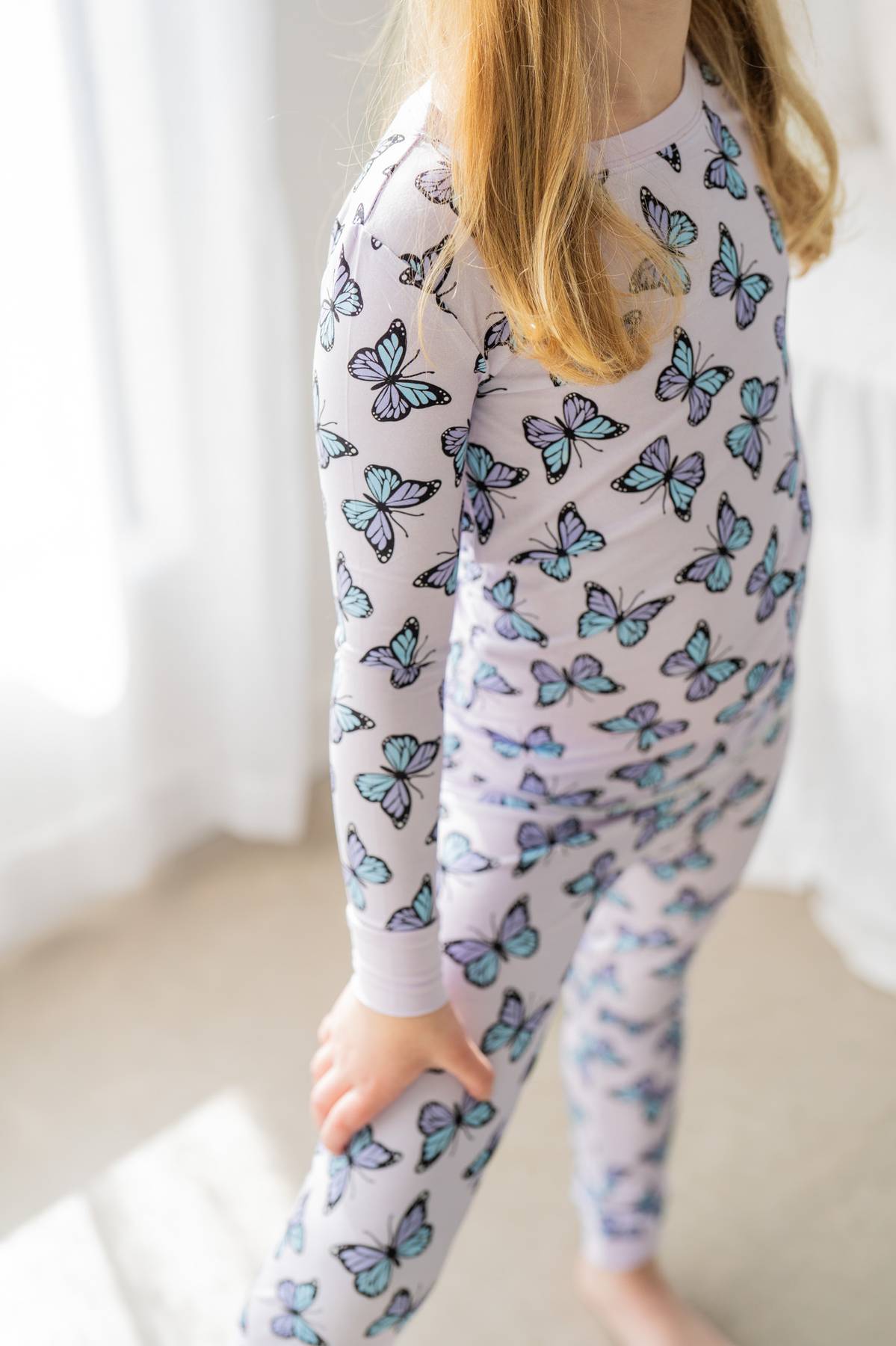 Purple Butterflies | Two Piece Pajama Set