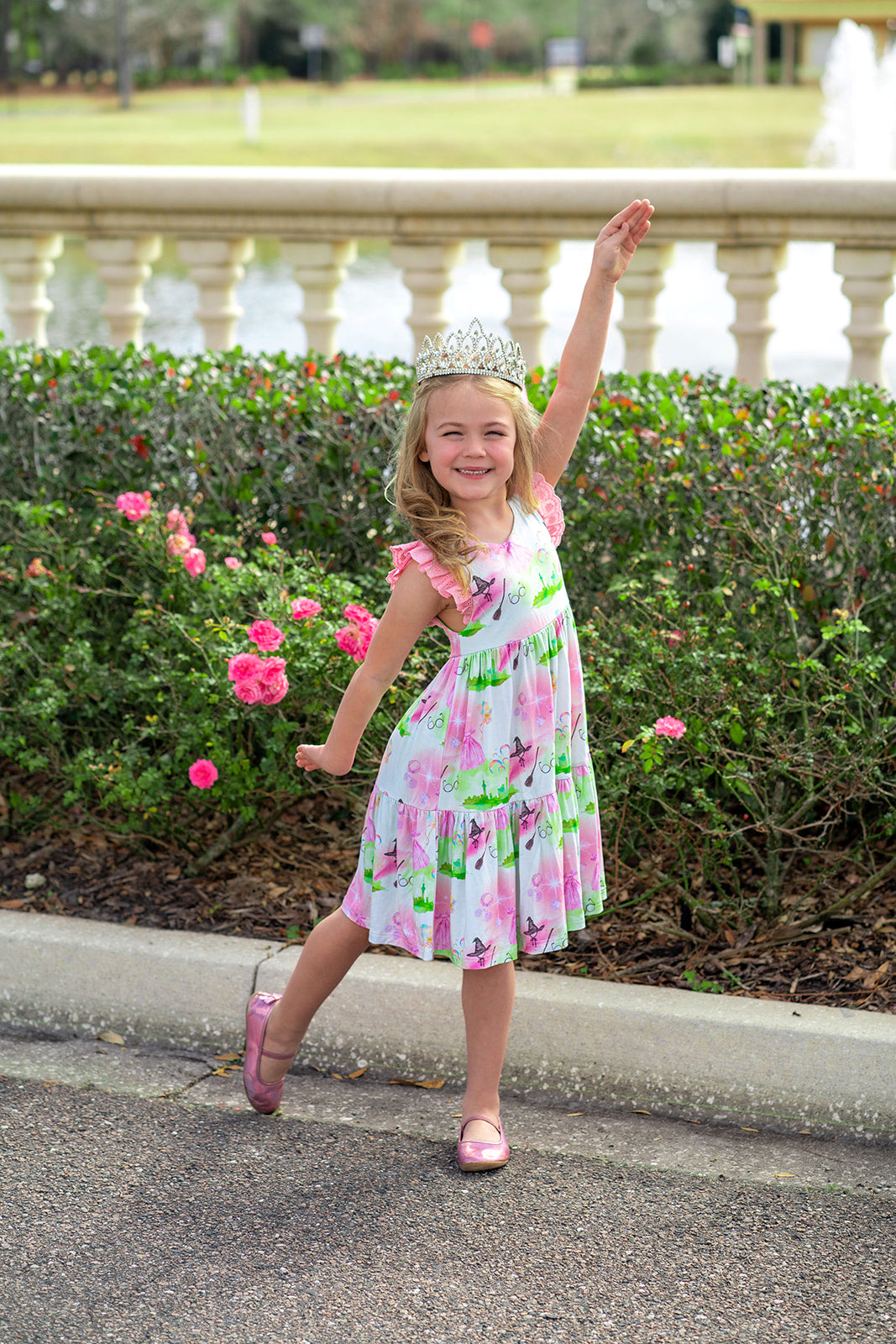 Popular Ruffle Lace Sleeve Tiered Twirl