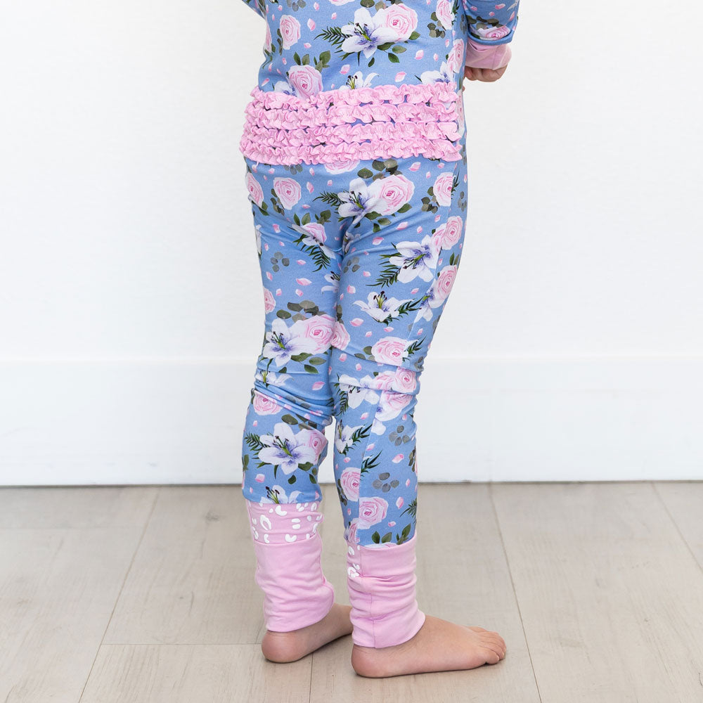 Lillian Floral Bamboo Ruffle Convertible Footie