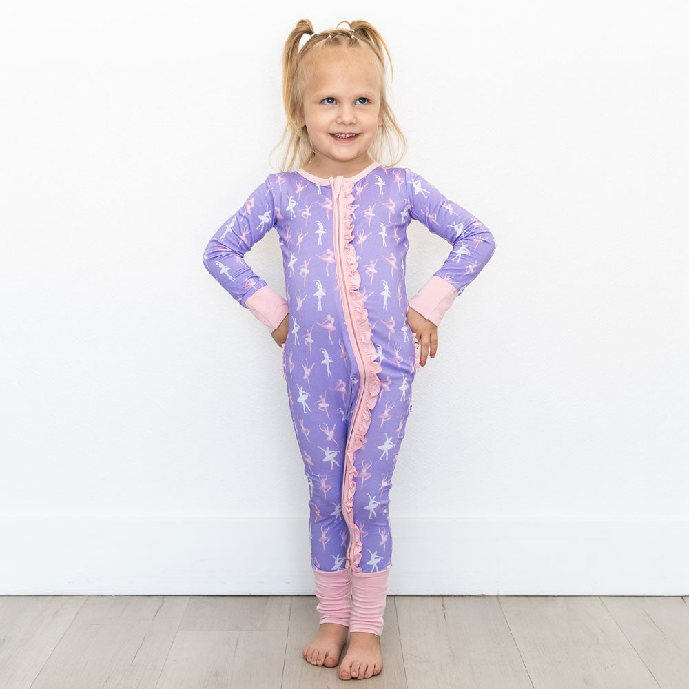 Lillian Ballerinas Bamboo Ruffle Convertible Footie