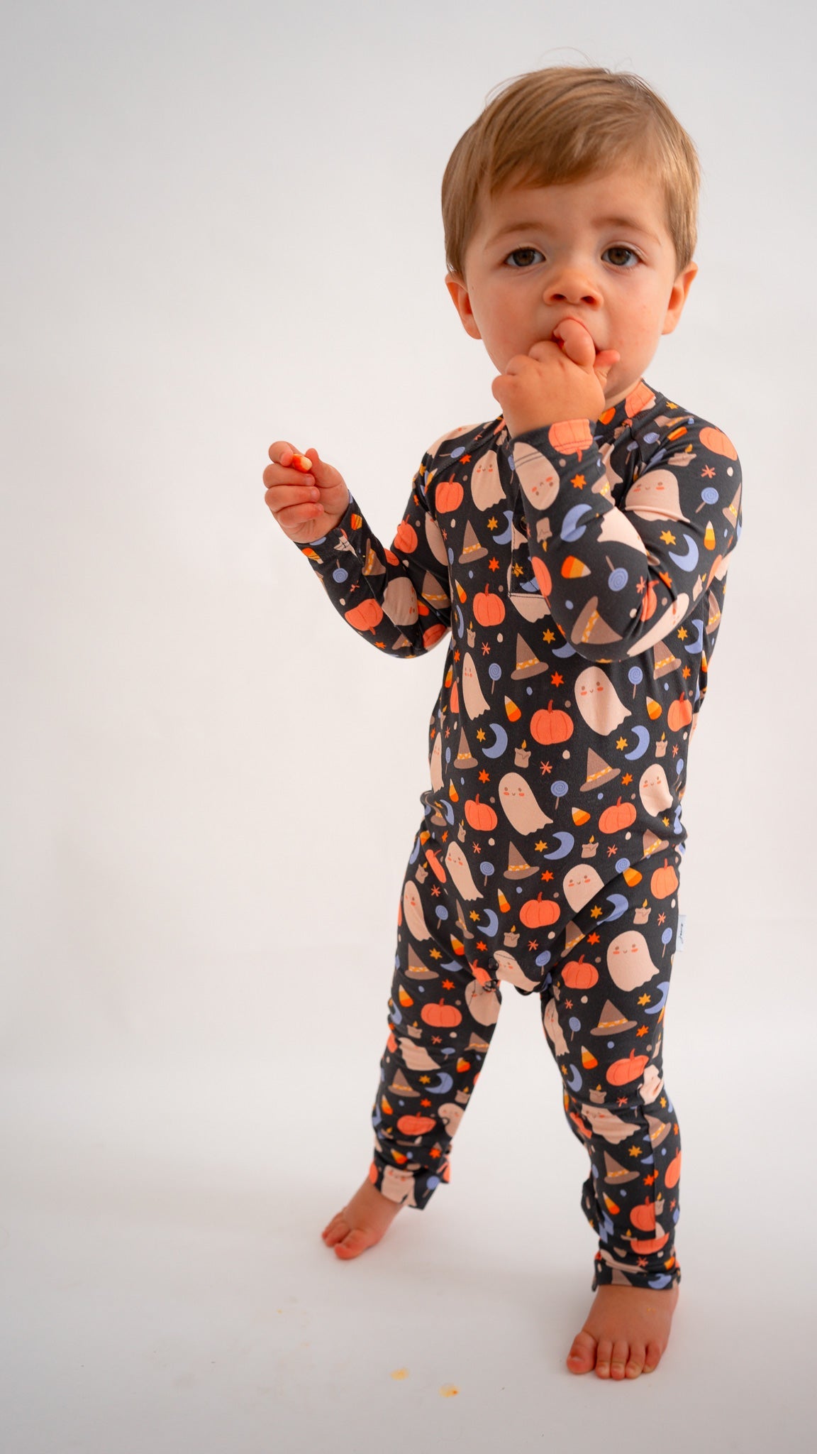 Halloween Long Sleeve Henley Romper