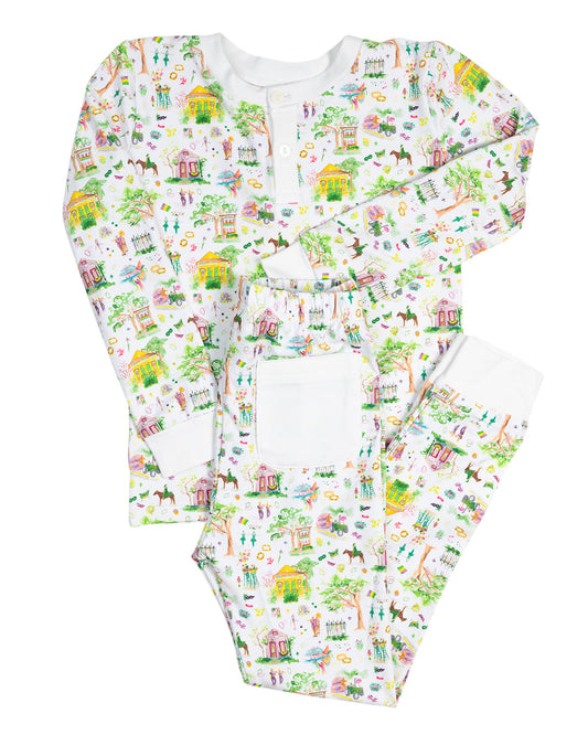 Mardi Gras Print Pajama Set- FINAL SALE