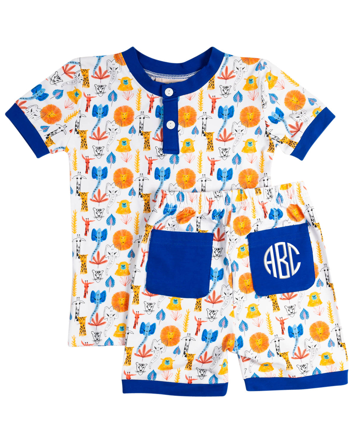 Safari Fun Short Sleeve Knit Pajama Set- FINAL SALE